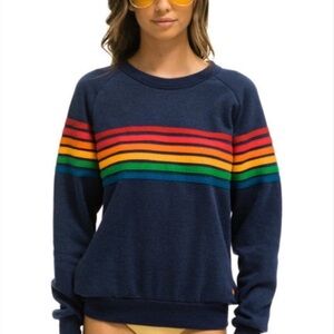 Aviator Nation 6 Stripe Crewneck